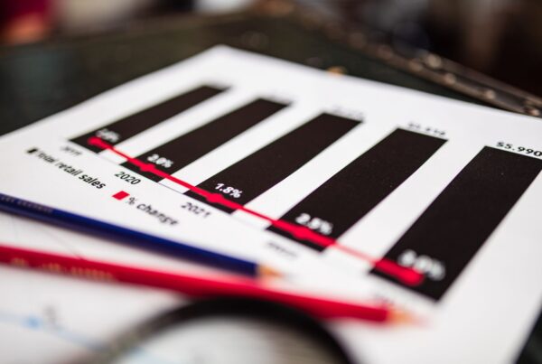 Printed report with bar charts and performance data